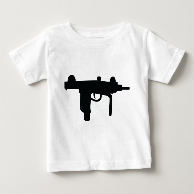 Camiseta Para Bebê Ícone da arma da arma de Uzi (Frente)