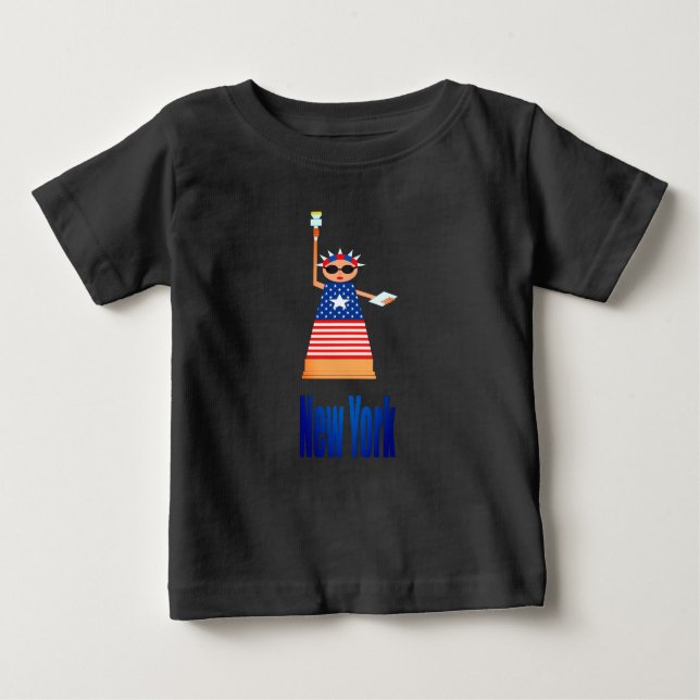 Camiseta Para Bebê ícone Nova Iorque Design (Frente)