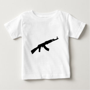 Camiseta Para Bebê ícone preto do ak 47 da arma