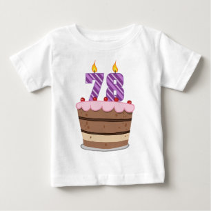 Camiseta Para Bebê Idade 78 no bolo de aniversário