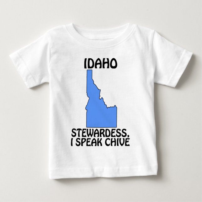 Camiseta Para Bebê Idaho - Aeromoça, Eu Falo Cebolinha (Frente)