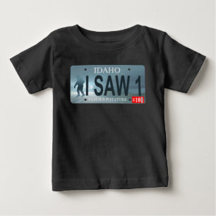 Camiseta Para Bebê Idaho "Vi 1" Placa de Licença Sasquatch