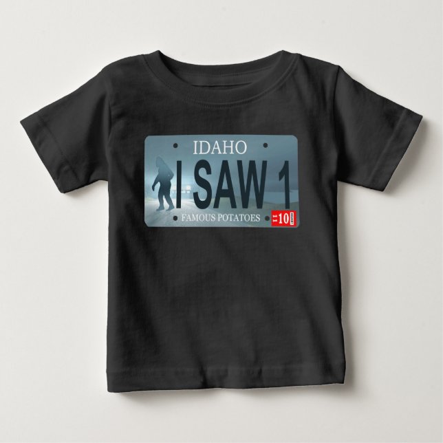 Camiseta Para Bebê Idaho "Vi 1" Placa de Licença Sasquatch (Frente)