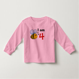 Camiseta Para Bebê ideia de presente de abelha de quarto aniversário