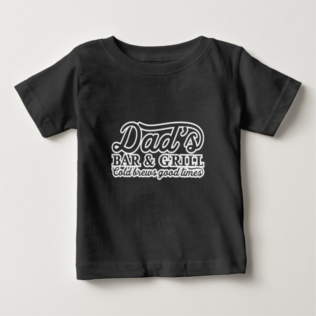 Camiseta Para Bebê Ideias Pais De Bar E Grill Grilling (Frente)