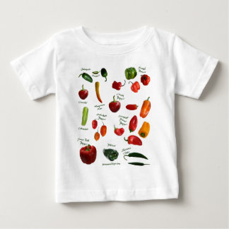 Camiseta Para Bebê Identificação da pimenta de pimentão