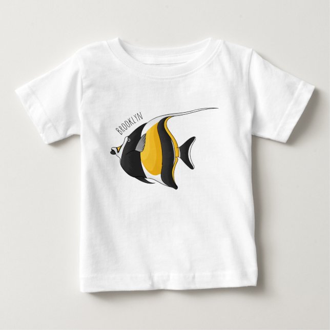 Camiseta Para Bebê Idiota de desenho animado (Frente)