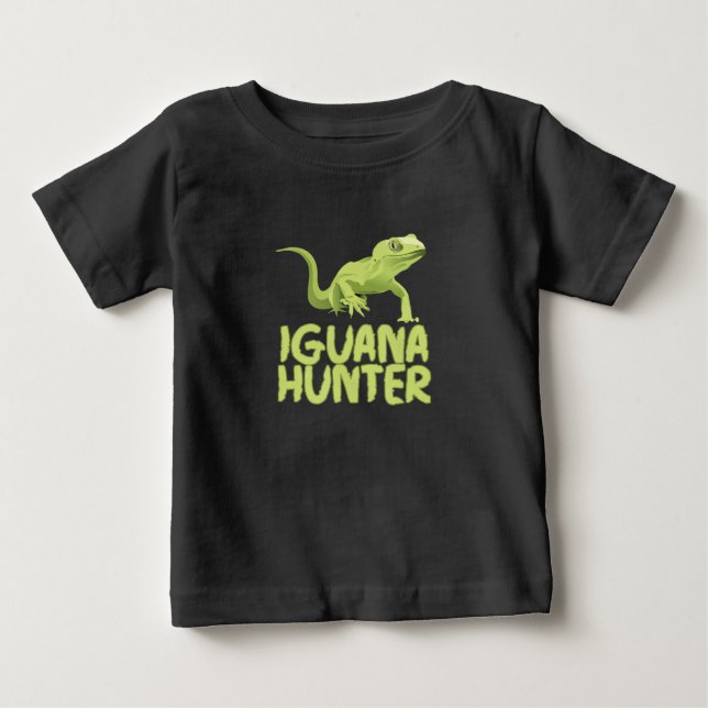 Camiseta Para Bebê Iguana Hunter - Funny Iguana Reptile Lizard Pet (Frente)