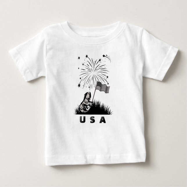 Camiseta Para Bebê Iguana Patriótica (Frente)
