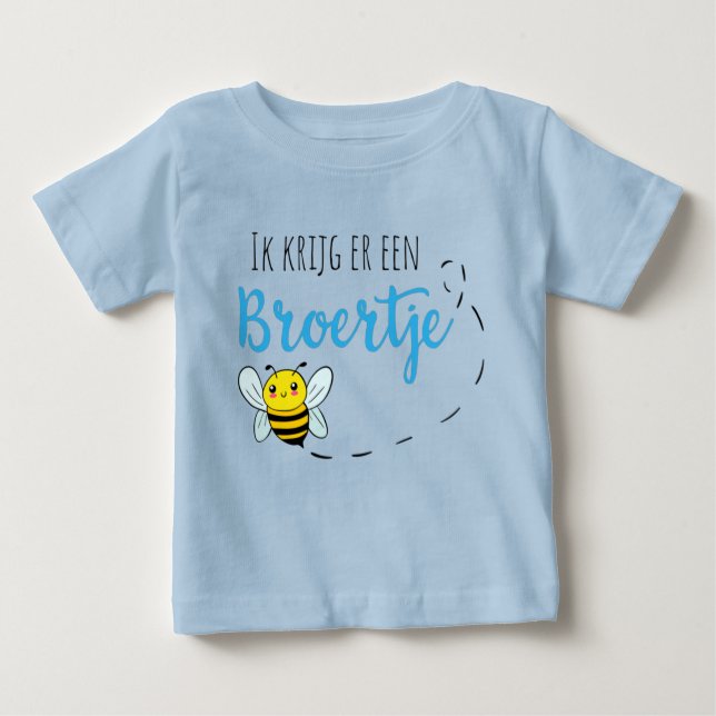 Camiseta Para Bebê Ik krijg er een broertje bij (Frente)