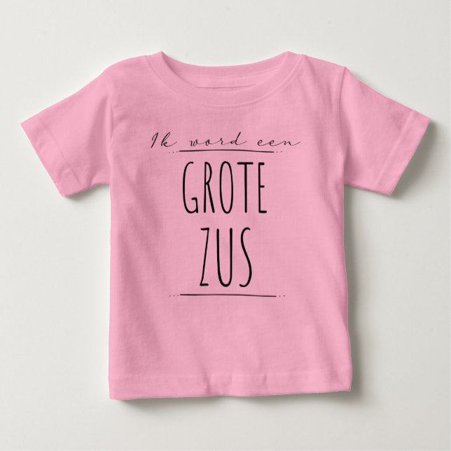 Camiseta Para Bebê Ik word een grote zus (Frente)