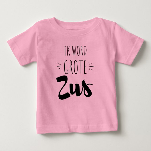 Camiseta Para Bebê Ik word grote zus (Frente)