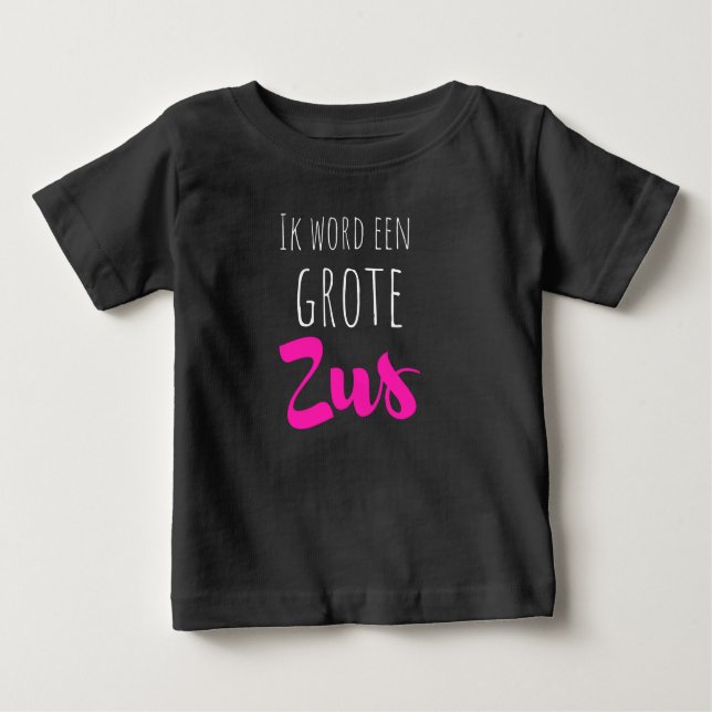 Camiseta Para Bebê Ik wordt een grote zus (Frente)