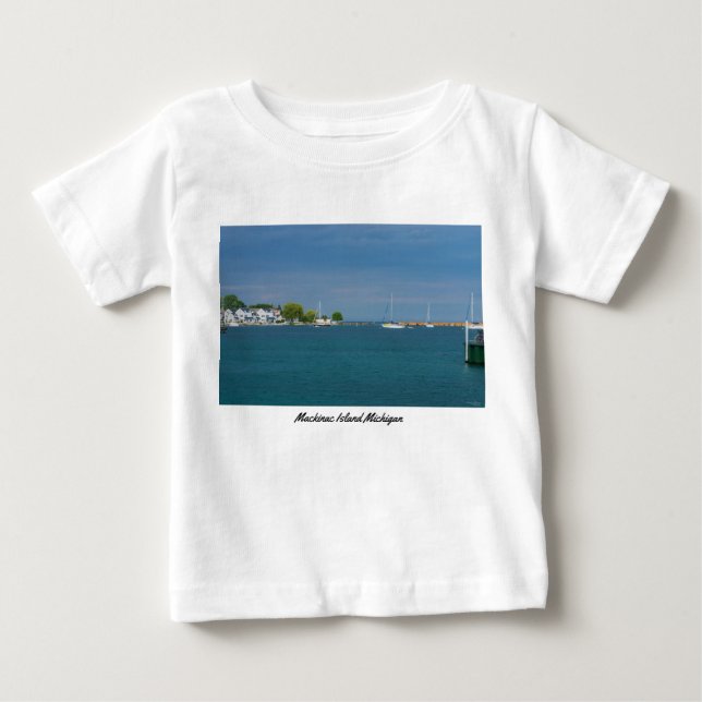 Camiseta Para Bebê Ilha Harbour Mackinac (Frente)