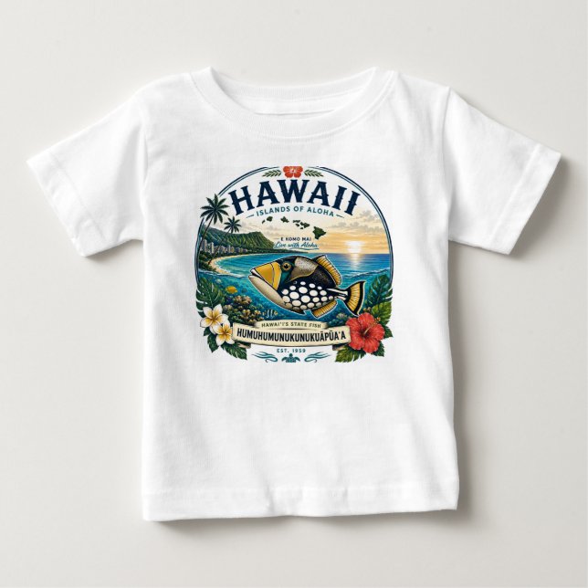 Camiseta Para Bebê Ilhas Havaí (Frente)