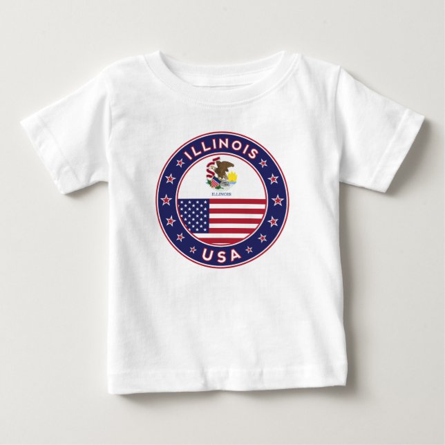 Camiseta Para Bebê Illinois (Frente)