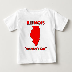 Camiseta Para Bebê Illinois - O Estômago da América