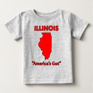 Camiseta Para Bebê Illinois - O Estômago da América