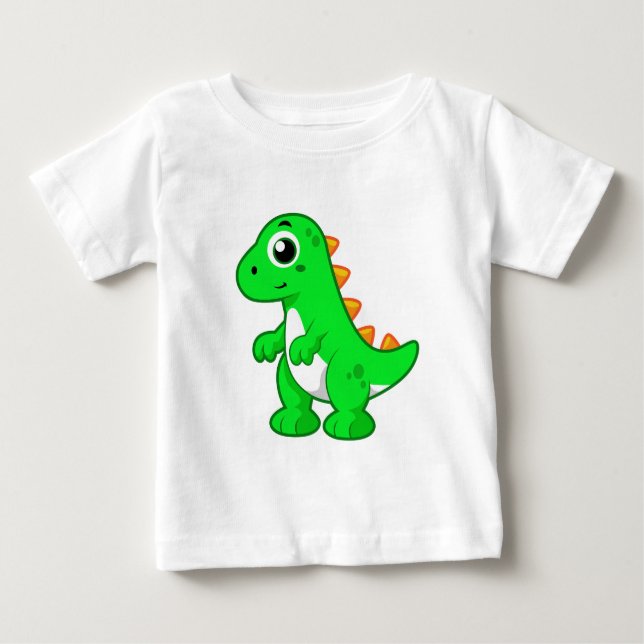 Camiseta Para Bebê Ilustração Bela De Tyrannosaurus Rex. (Frente)