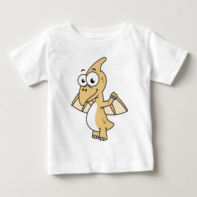 Camiseta Para Bebê Ilustração Bela De Um Pterodactilo. 2 (Frente)