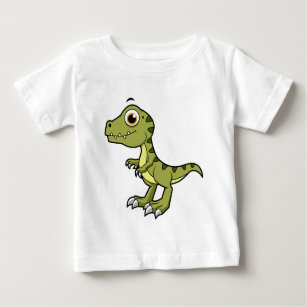 Camiseta Para Bebê Ilustração Bela De Um Tiranossauro Rex.
