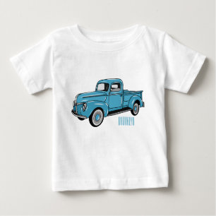 Camiseta Para Bebê Ilustração clássica de desenho de caminhão de cole