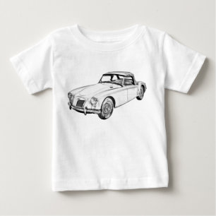 Camiseta Para Bebê Ilustração convertível do carro de esportes de 