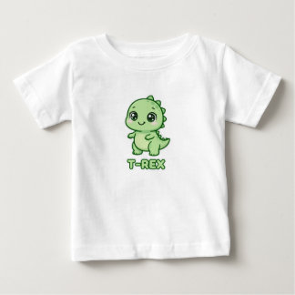 Camiseta Para Bebê Ilustração Cute Baby T-Rex Dinosaur Chibi