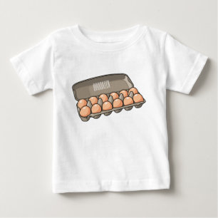 Camiseta Para Bebê Ilustração da cartonagem de ovo