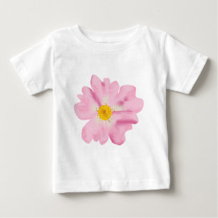 Camiseta Para Bebê Ilustração da Flor Rosa