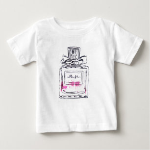 Camiseta Para Bebê Ilustração de aquarela de moda de garrafa de per