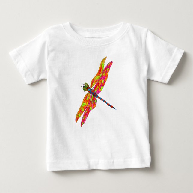 Camiseta Para Bebê Ilustração de arte Dragonfly (Frente)