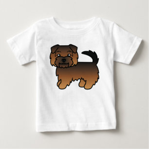 Camiseta Para Bebê Ilustração de Cachorro de Grizzle Norfolk Terrier