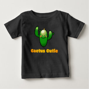 Camiseta Para Bebê Ilustração de Cacto Sorridente Fofo