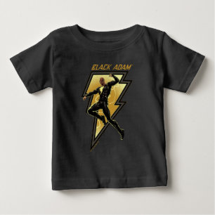 Camiseta Para Bebê Ilustração de Caractere de Raio de Adão Negro