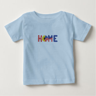 Camiseta Para Bebê Ilustração de Casa 4 de Julho