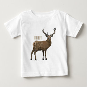 Camiseta Para Bebê ilustração de cervo de desenho animado