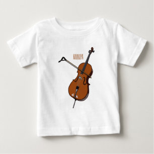 Camiseta Para Bebê Ilustração de desenho animado Cello