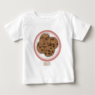 Camiseta Para Bebê Ilustração de desenho animado com chip de chocolat