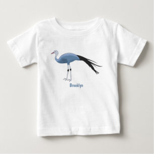 Camiseta Para Bebê Ilustração de desenho animado com guindaste azul