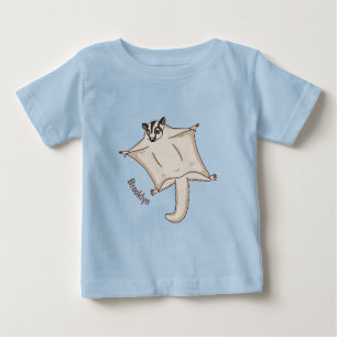 Camiseta Para Bebê Ilustração de desenho animado com planador de a
