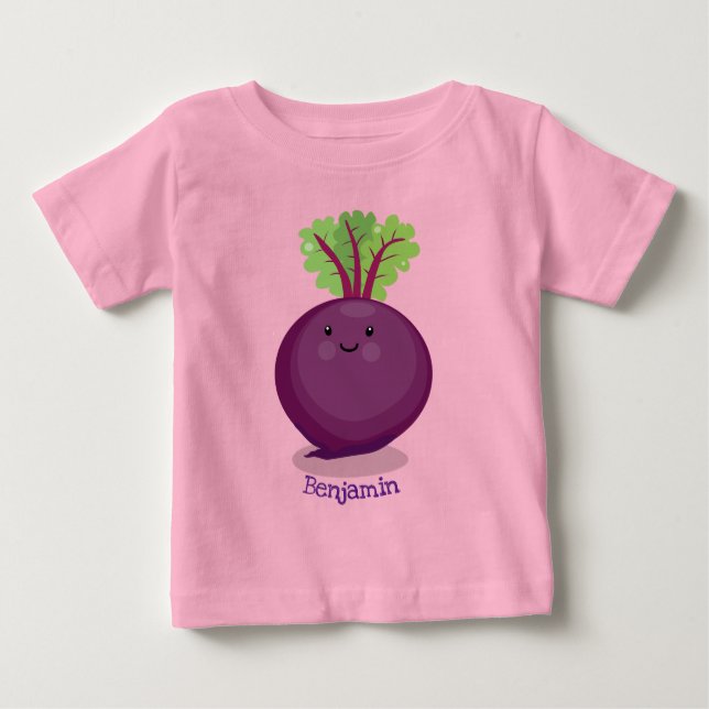 Camiseta Para Bebê Ilustração de desenho animado da cozinha da raíz d (Frente)