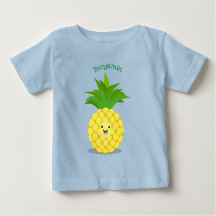 Camiseta Para Bebê Ilustração de desenho animado de abacaxi