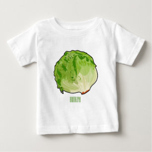Camiseta Para Bebê Ilustração de desenho animado de alface