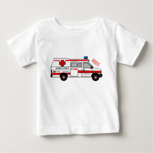 Camiseta Para Bebê Ilustração de desenho animado de Ambulância