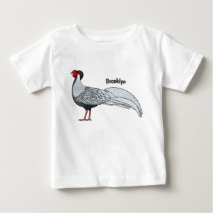 Camiseta Para Bebê Ilustração de desenho animado de aves faisão prate