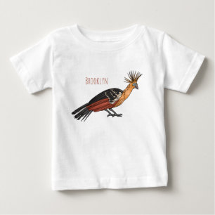 Camiseta Para Bebê Ilustração de desenho animado de aves Hoatzin