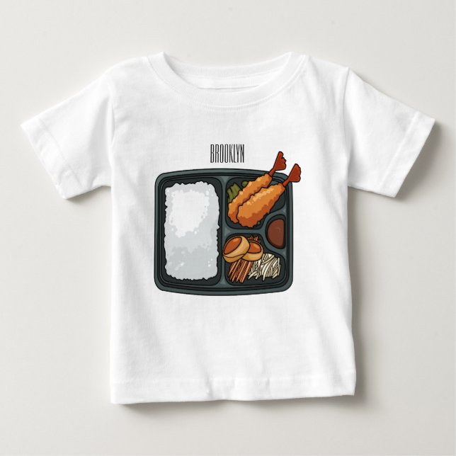 Camiseta Para Bebê Ilustração de desenho animado de Bento (Frente)