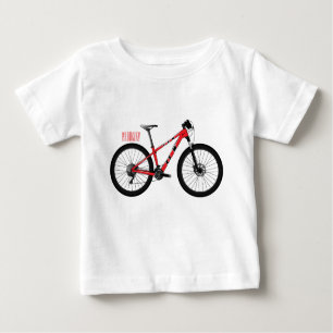 Camiseta Para Bebê Ilustração de desenho animado de bicicleta