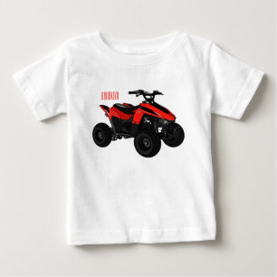 Camiseta Para Bebê Ilustração de desenho animado de bicicleta atv